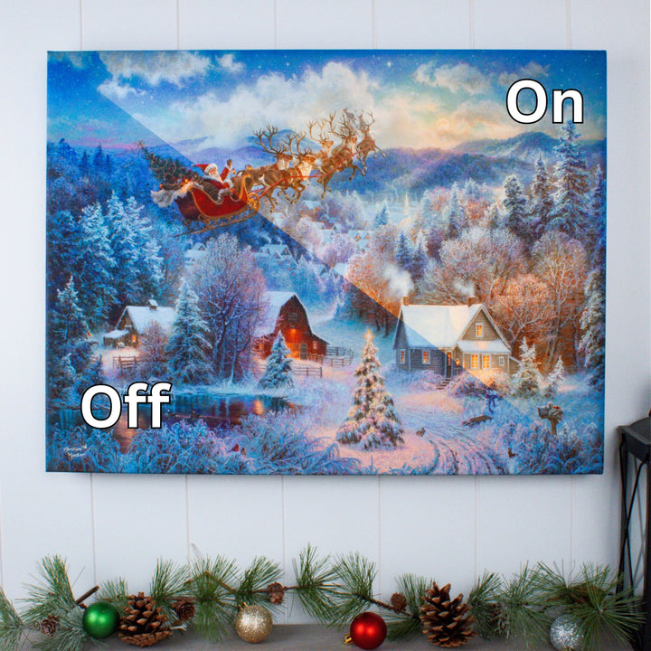 Night Before Christmas 18x24 Fully Illuminated LED Wall Art, handcrafted Christmas gift, Grande Place, Lancaster County PA