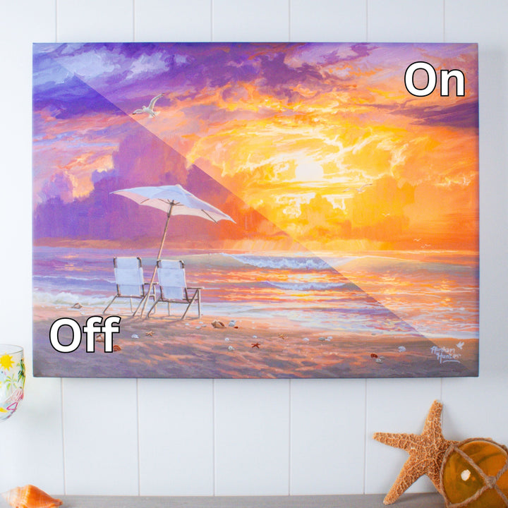 Ocean Glow 18x24 Fully Illuminated LED Wall Art, handcrafted Christmas gift, Grande Place, Lancaster County PA