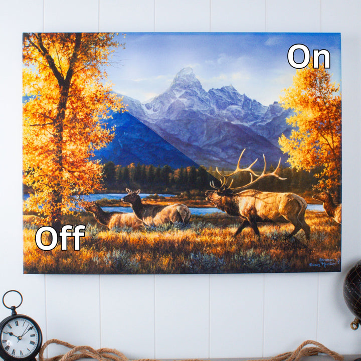 Teton Range 18x24 Fully Illuminated LED Wall Art, handcrafted Christmas gift, Grande Place, Lancaster County PA