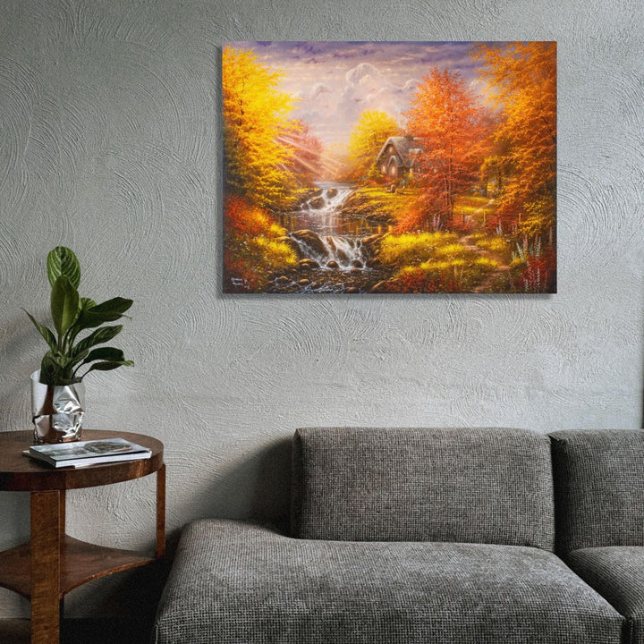 Secluded Cottage 18x24 Fully Illuminated LED Wall Art