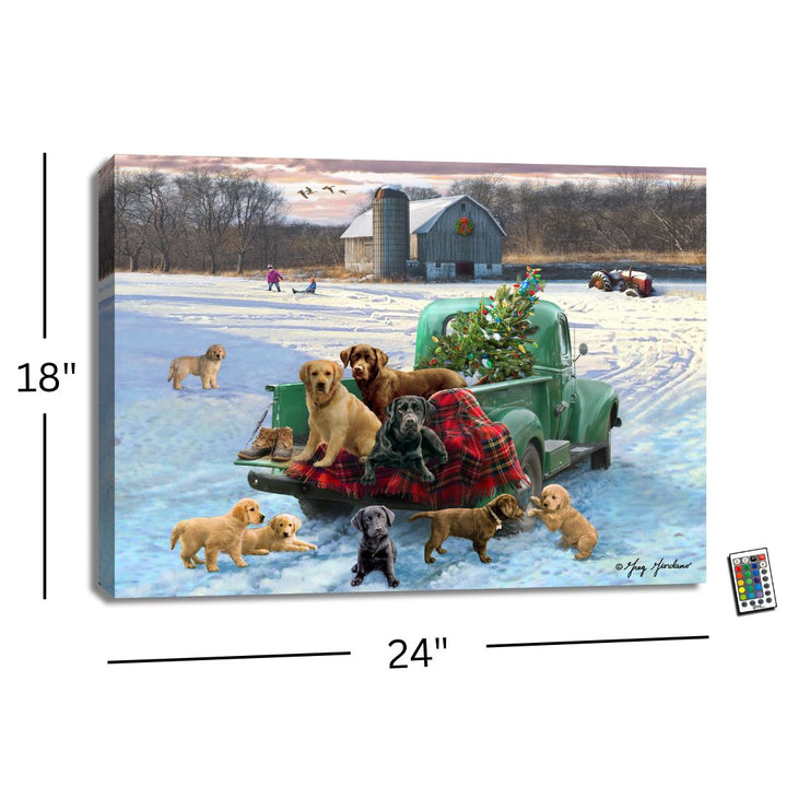 Pups and Pick up 18x24 Fully Illuminated LED Wall Art