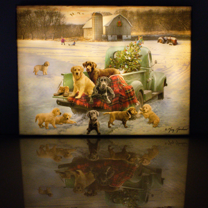 Pups and Pick up 18x24 Fully Illuminated LED Wall Art