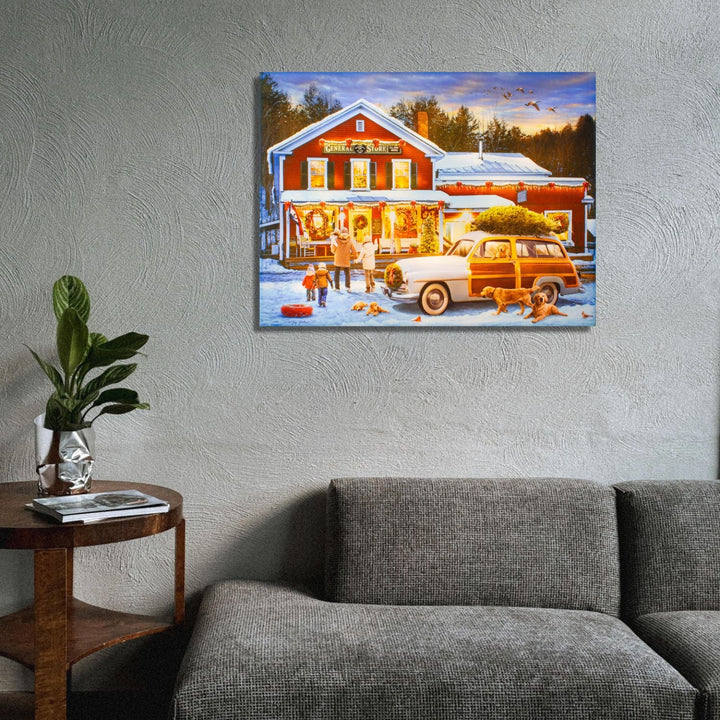 Christmas General Store 18x24 Fully Illuminated LED Wall Art