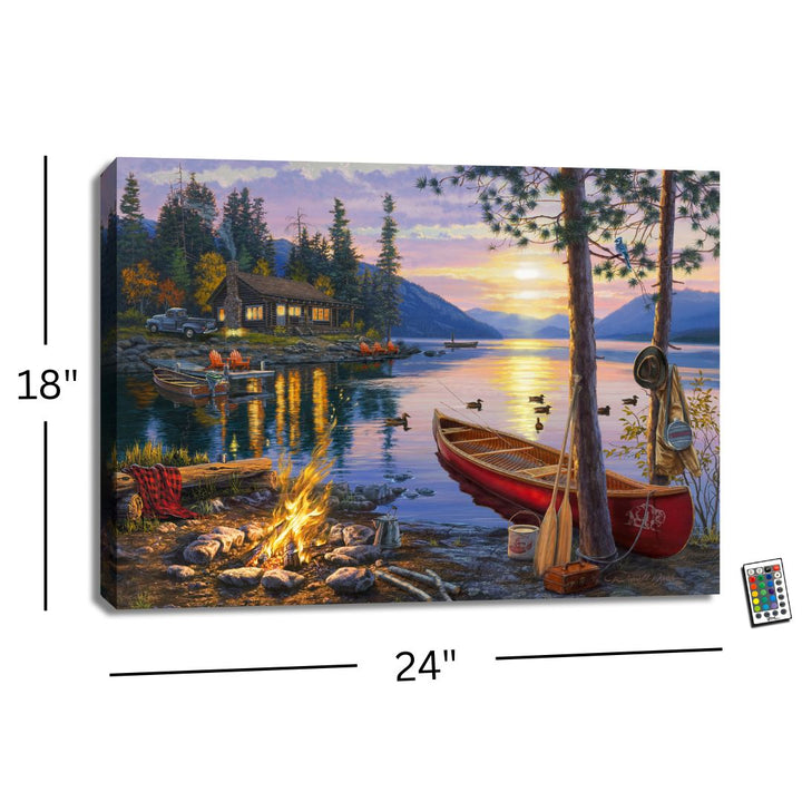 Mountain Retreat 18x24 Fully Illuminated LED Wall Art
