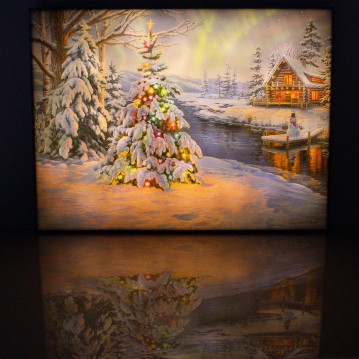 Woodland Christmas 18x24 Fully Illuminated LED Wall Art