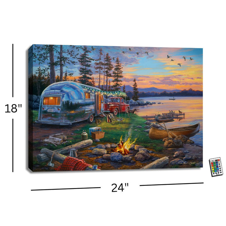 Happy Campers 18x24 Fully Illuminated LED Wall Art