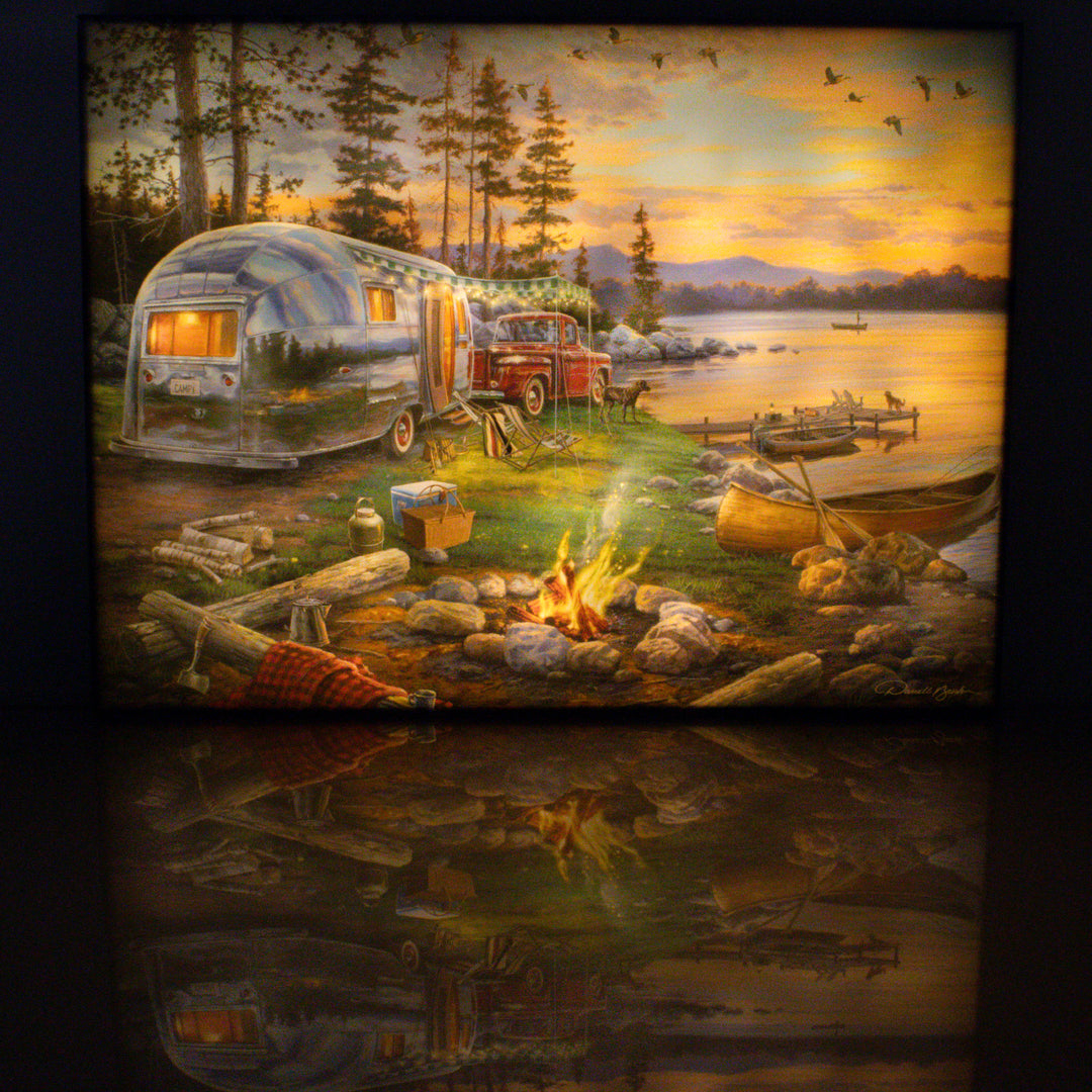 Happy Campers 18x24 Fully Illuminated LED Wall Art