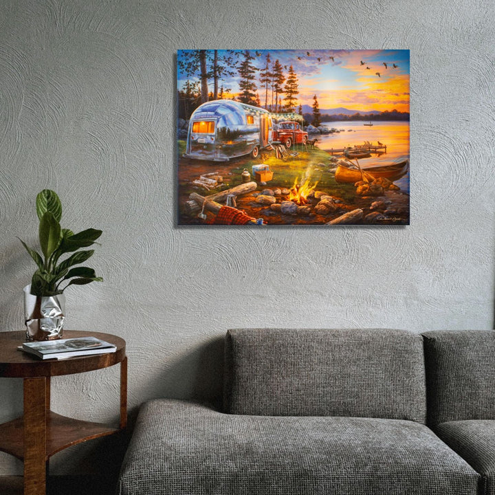 Happy Campers 18x24 Fully Illuminated LED Wall Art