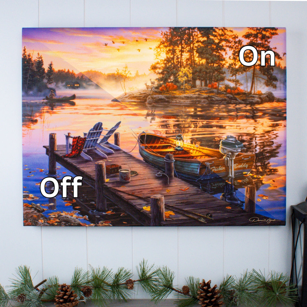 Morning Paradise 18x24 Fully Illuminated LED Wall Art, handcrafted Christmas gift, Grande Place, Lancaster County PA