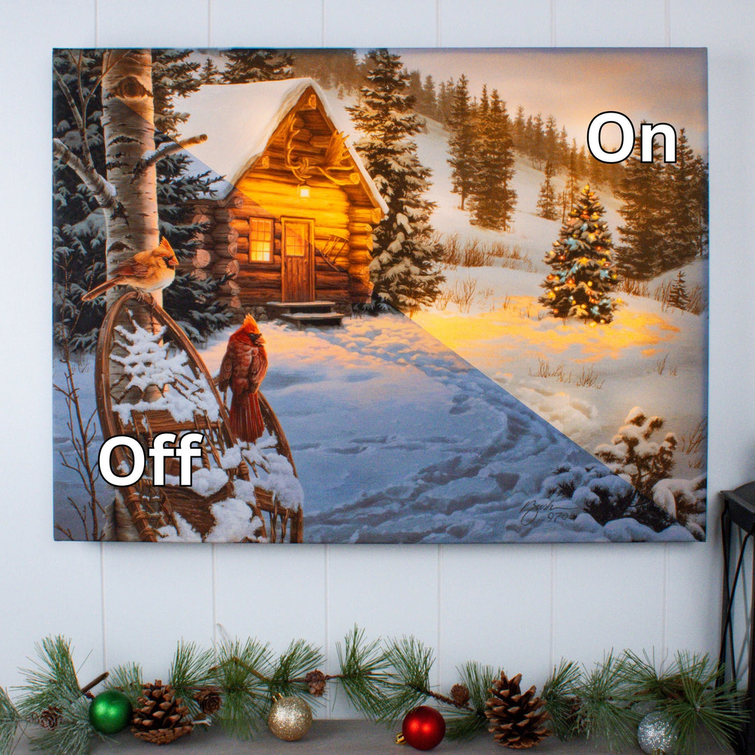 Winter Colors 18x24 Fully Illuminated LED Wall Art, handcrafted Christmas gift, Grande Place, Lancaster County PA
