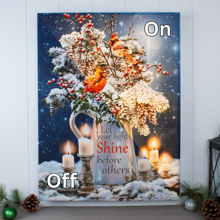 Candle Light Christmas 18x24 Fully Illuminated LED Wall Art, handcrafted Christmas gift, Grande Place, Lancaster County PA