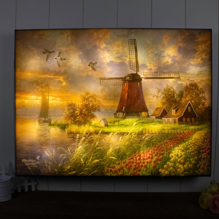 Tulip Farm 18x24 Fully Illuminated LED Wall Art
