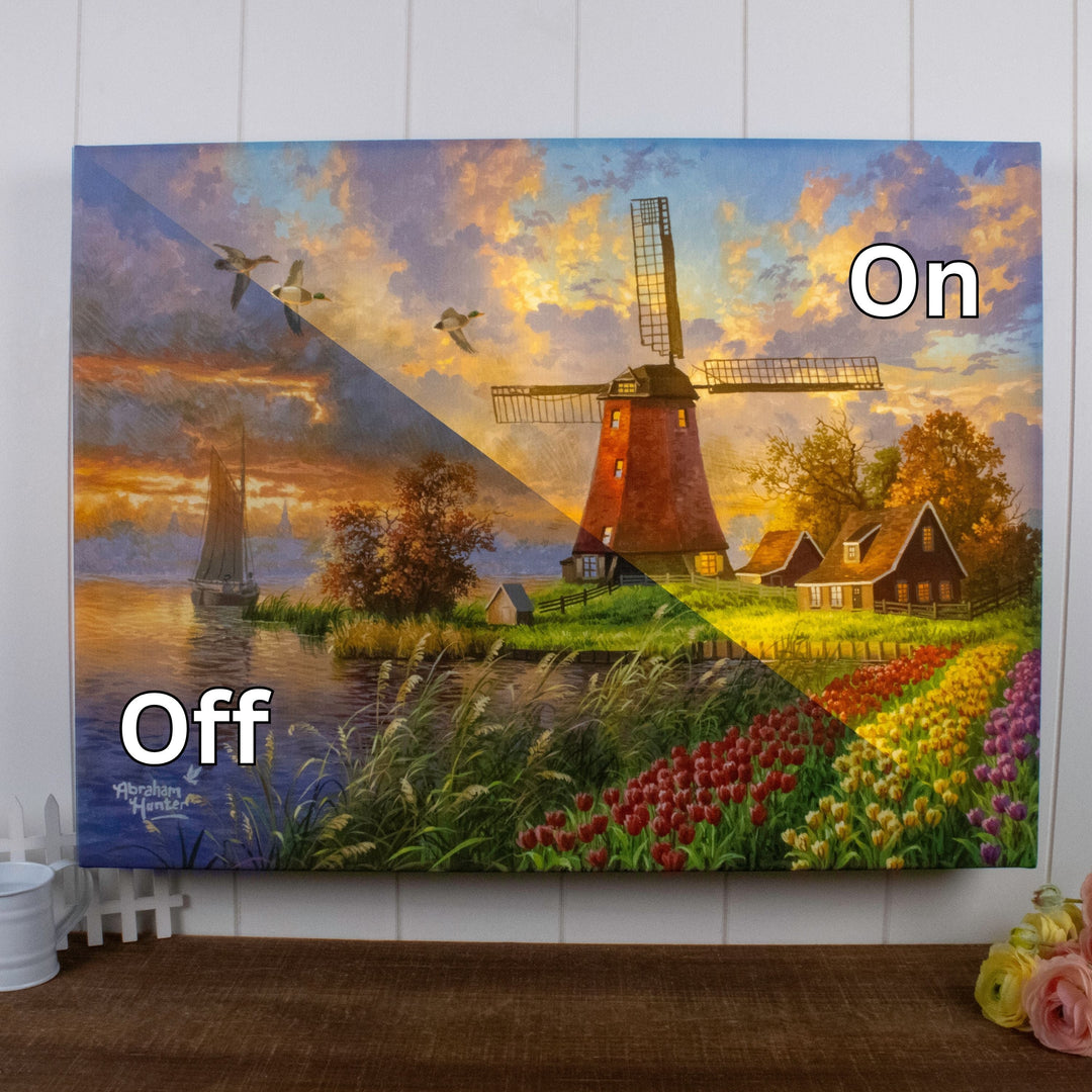 Tulip Farm 18x24 Fully Illuminated LED Wall Art