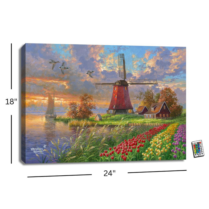 Tulip Farm 18x24 Fully Illuminated LED Wall Art