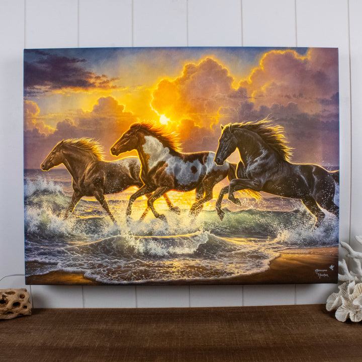 Against the Wind 18x24 Fully Illuminated LED Wall Art, handcrafted Christmas gift, Grande Place, Lancaster County PA