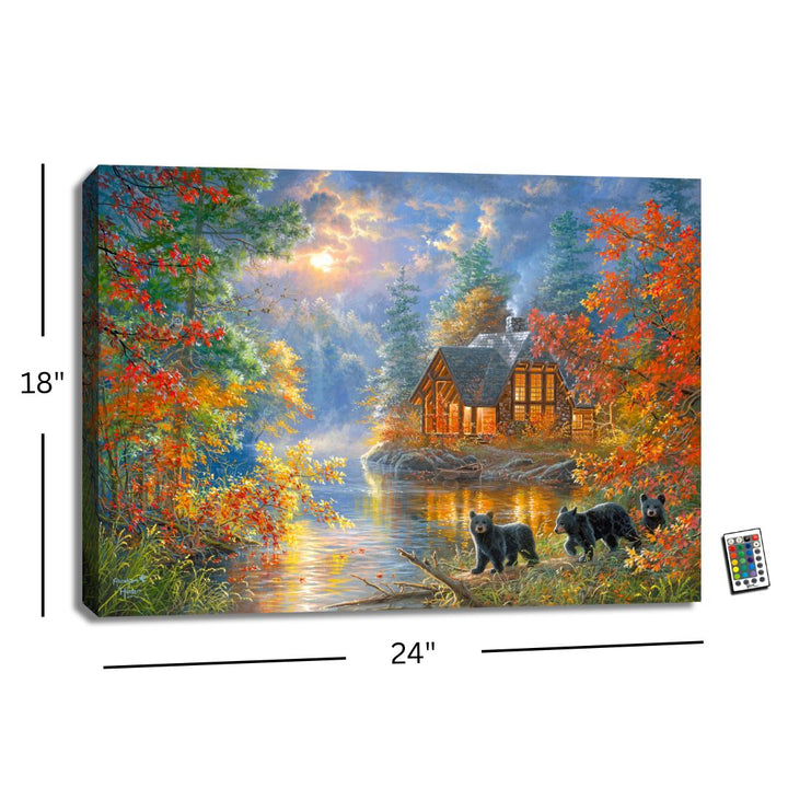 October Moonrise 18x24 Fully Illuminated LED Wall Art