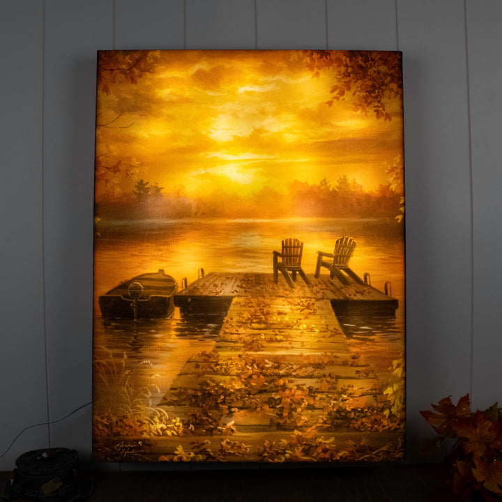 Tennessee River Sunset 18x24 Fully Illuminated LED Wall Art