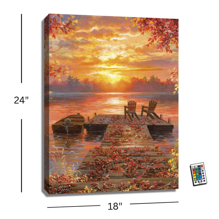 Tennessee River Sunset 18x24 Fully Illuminated LED Wall Art
