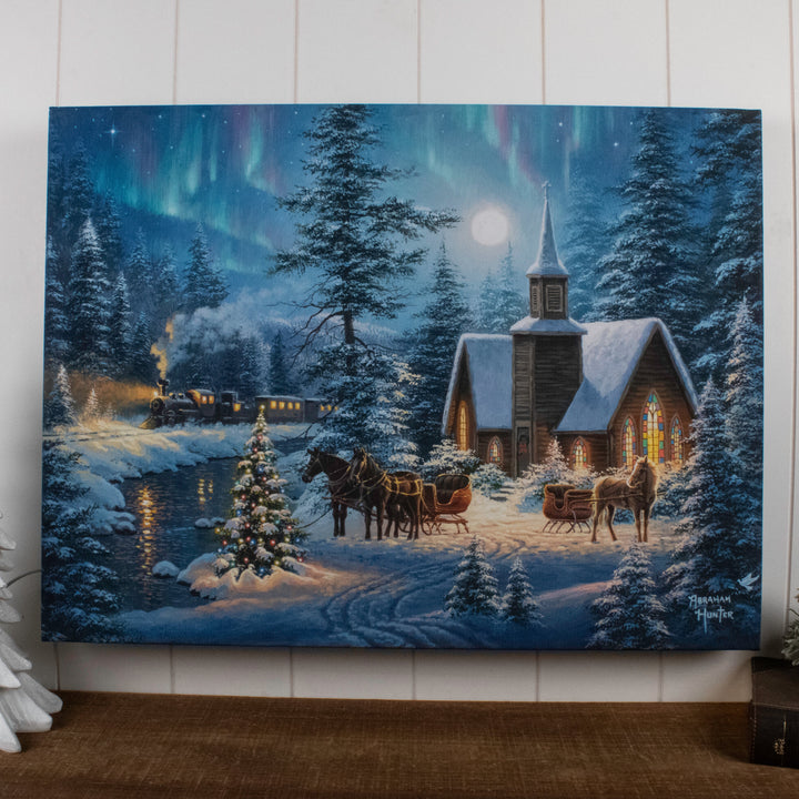 Silent Night 18x24 Fully Illuminated LED Wall Art