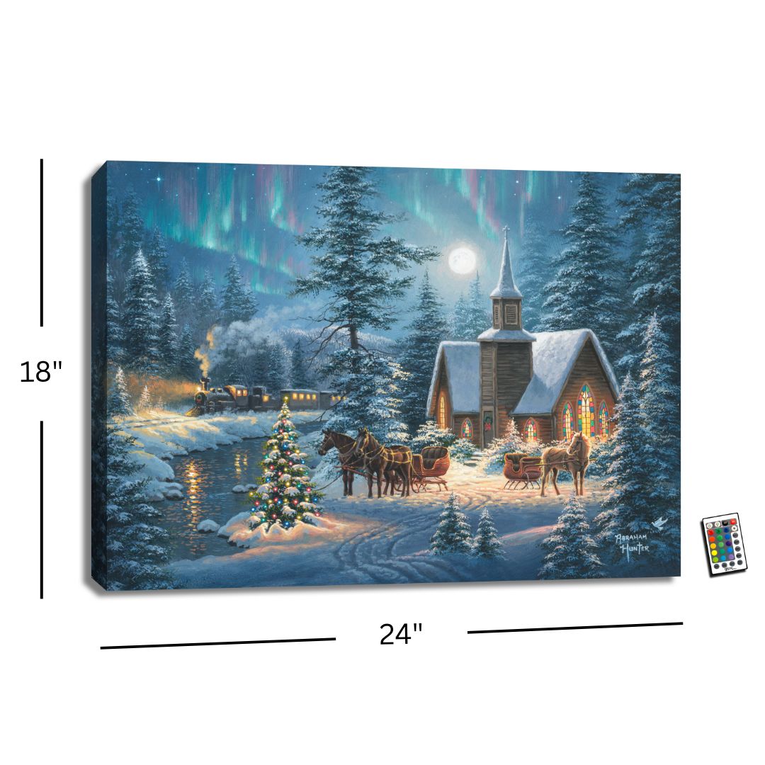 Silent Night 18x24 Fully Illuminated LED Wall Art