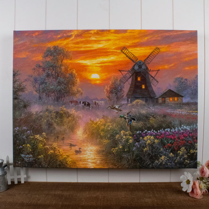 Peaceful Pond 18x24 Fully Illuminated LED Wall Art