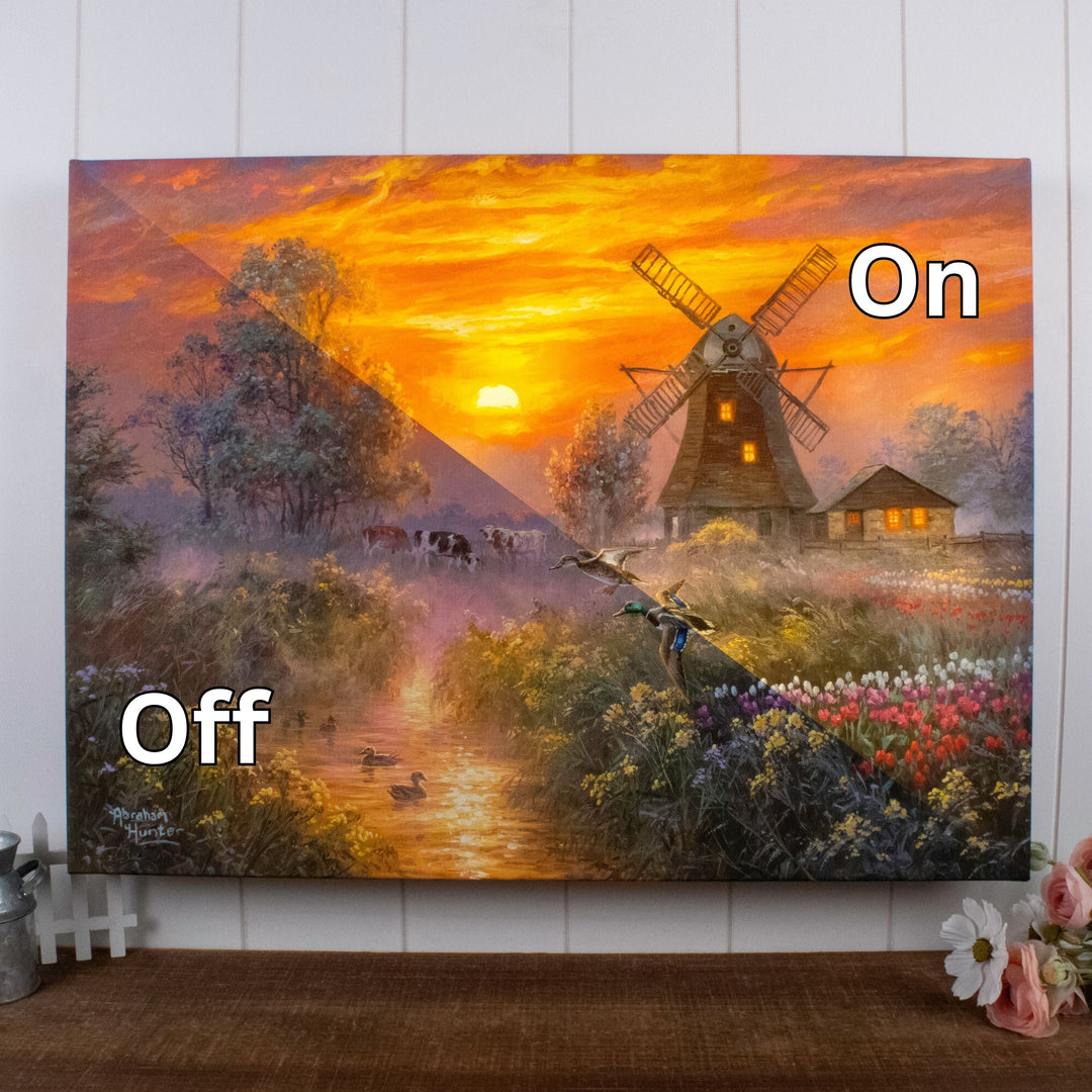 Peaceful Pond 18x24 Fully Illuminated LED Wall Art