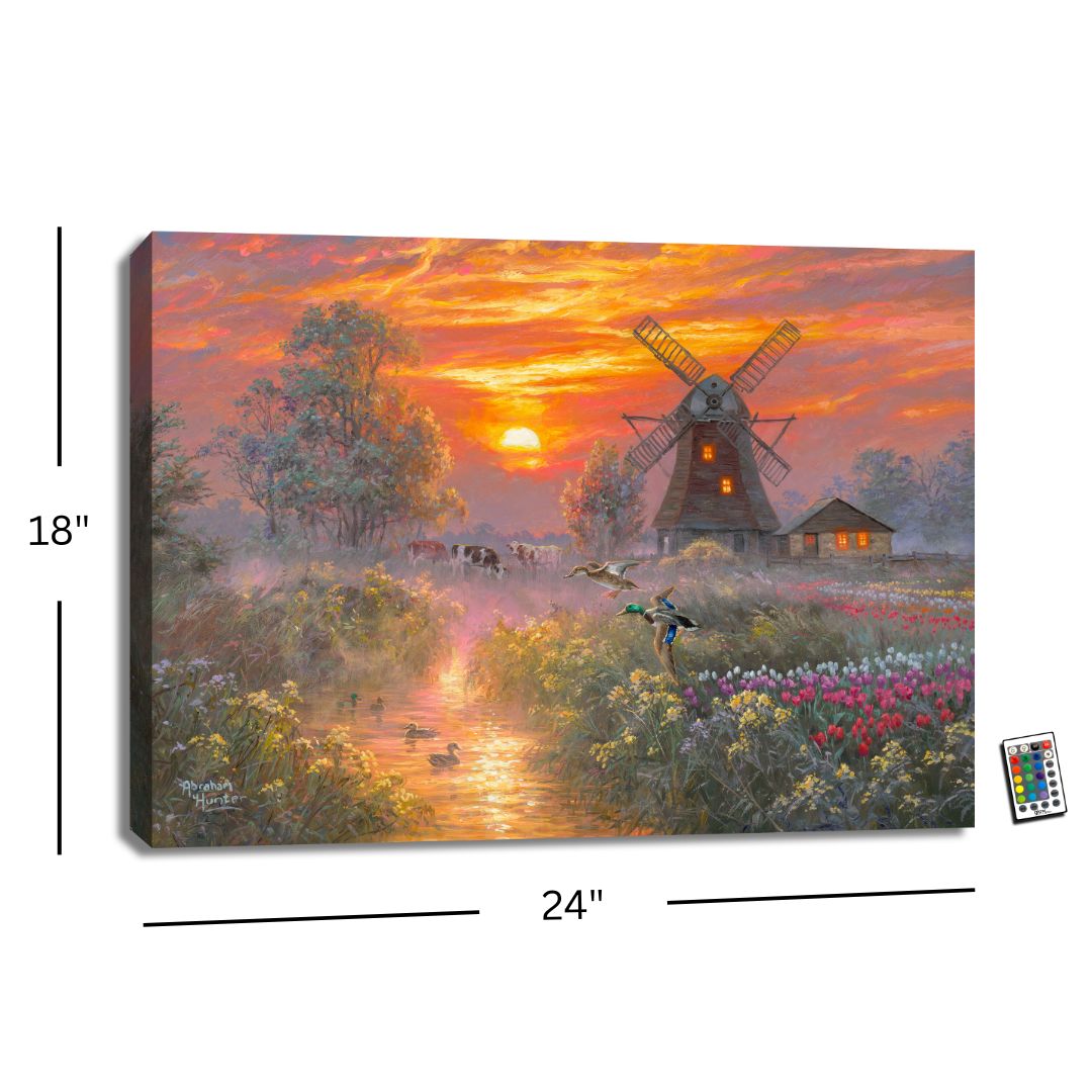 Peaceful Pond 18x24 Fully Illuminated LED Wall Art