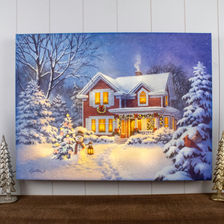 Christmas Greetings 18x24 Fully Illuminated LED Wall Art, handcrafted Christmas gift, Grande Place, Lancaster County PA