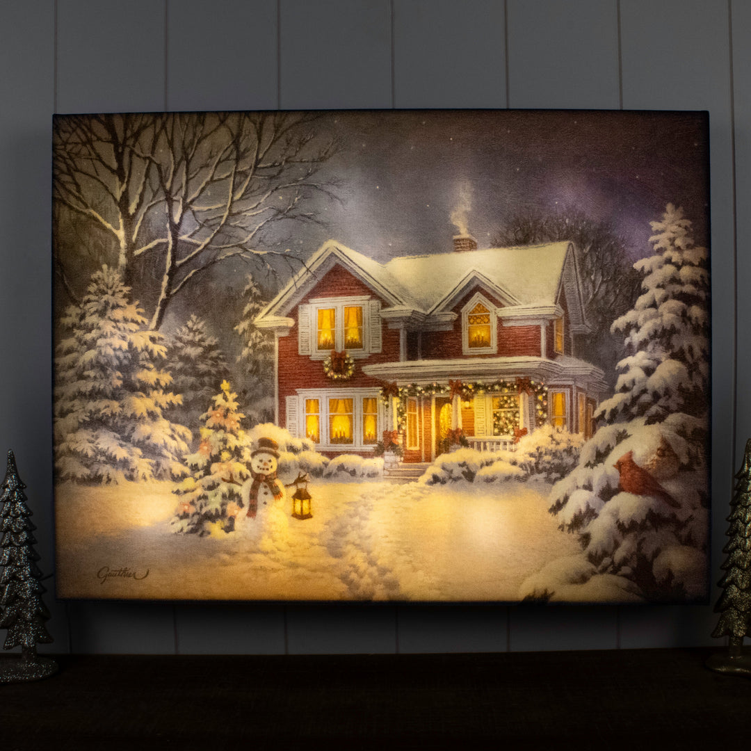 Christmas Greetings 18x24 Fully Illuminated LED Wall Art