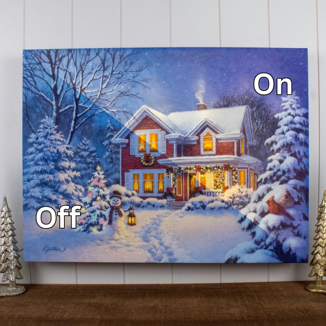 Christmas Greetings 18x24 Fully Illuminated LED Wall Art
