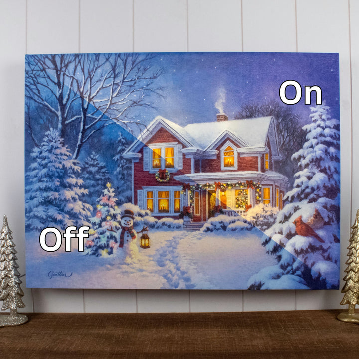 Christmas Greetings 18x24 Fully Illuminated LED Wall Art