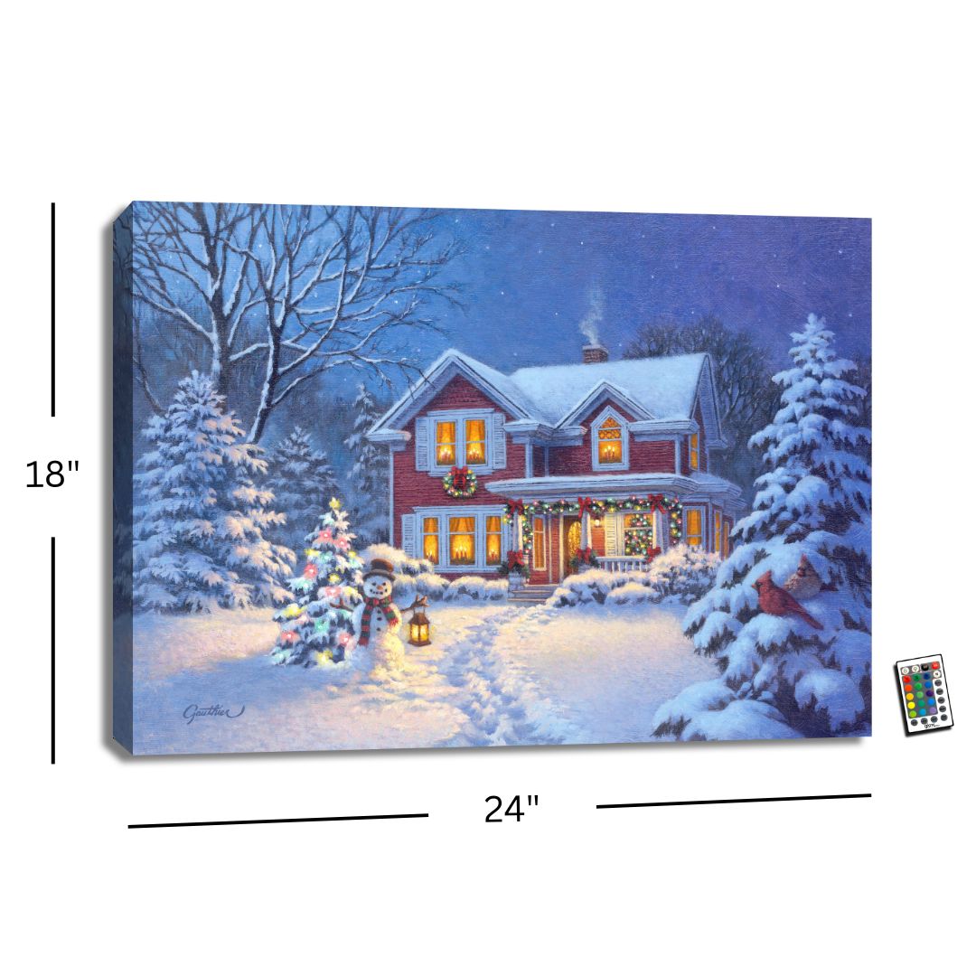 Christmas Greetings 18x24 Fully Illuminated LED Wall Art