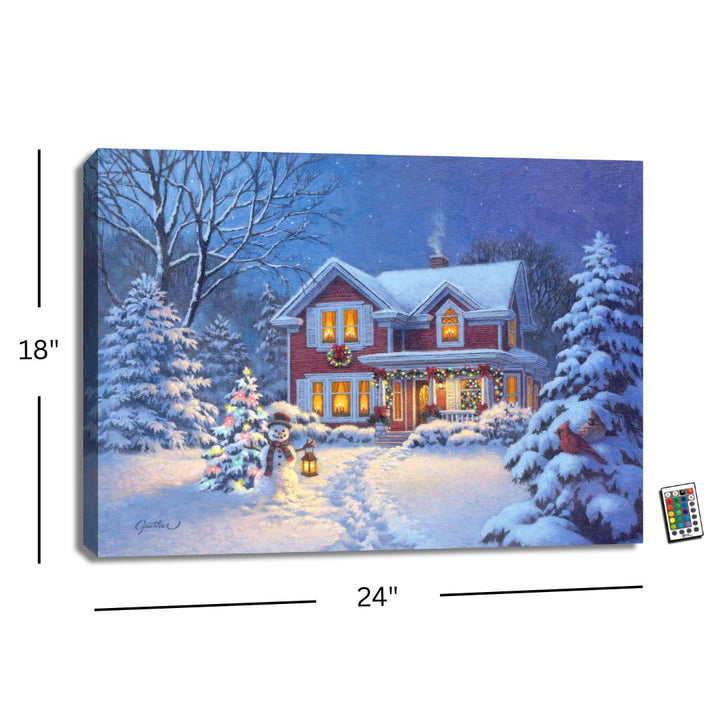 Christmas Greetings 18x24 Fully Illuminated LED Wall Art
