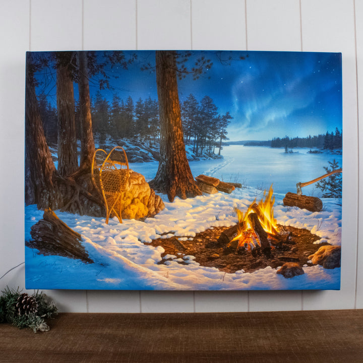 Winter Tracks 18x24 Fully Illuminated LED Wall Art, handcrafted Christmas gift, Grande Place, Lancaster County PA