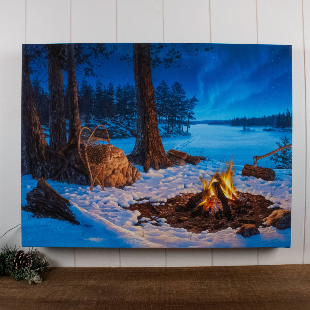 Winter Tracks 18x24 Fully Illuminated LED Wall Art