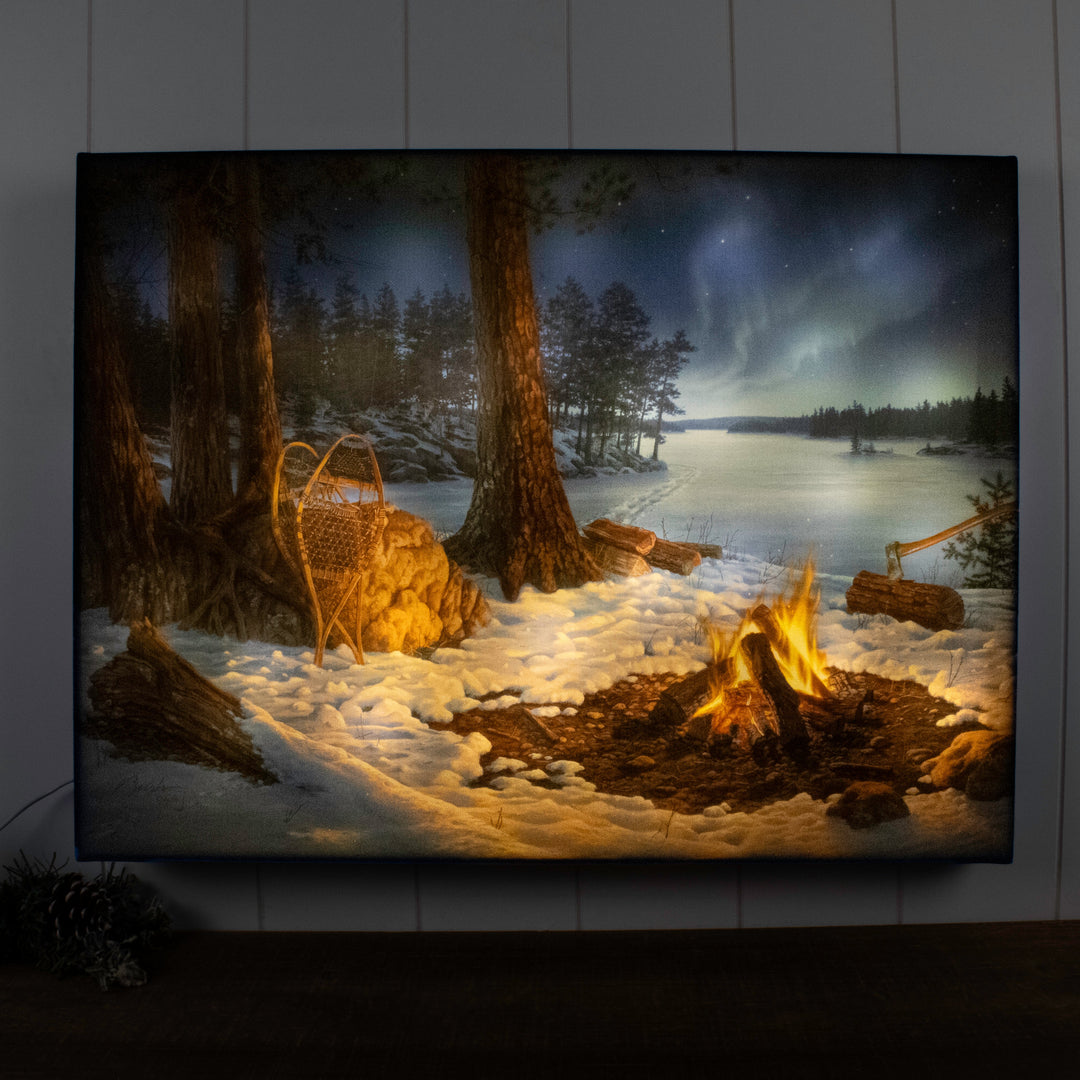 Winter Tracks 18x24 Fully Illuminated LED Wall Art