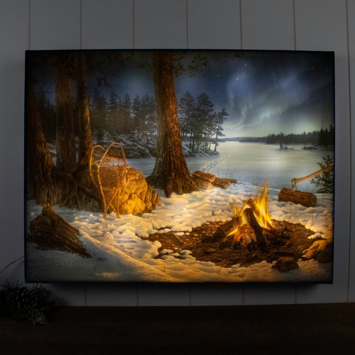 Winter Tracks 18x24 Fully Illuminated LED Wall Art
