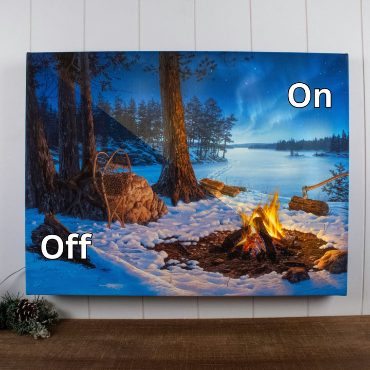 Winter Tracks 18x24 Fully Illuminated LED Wall Art