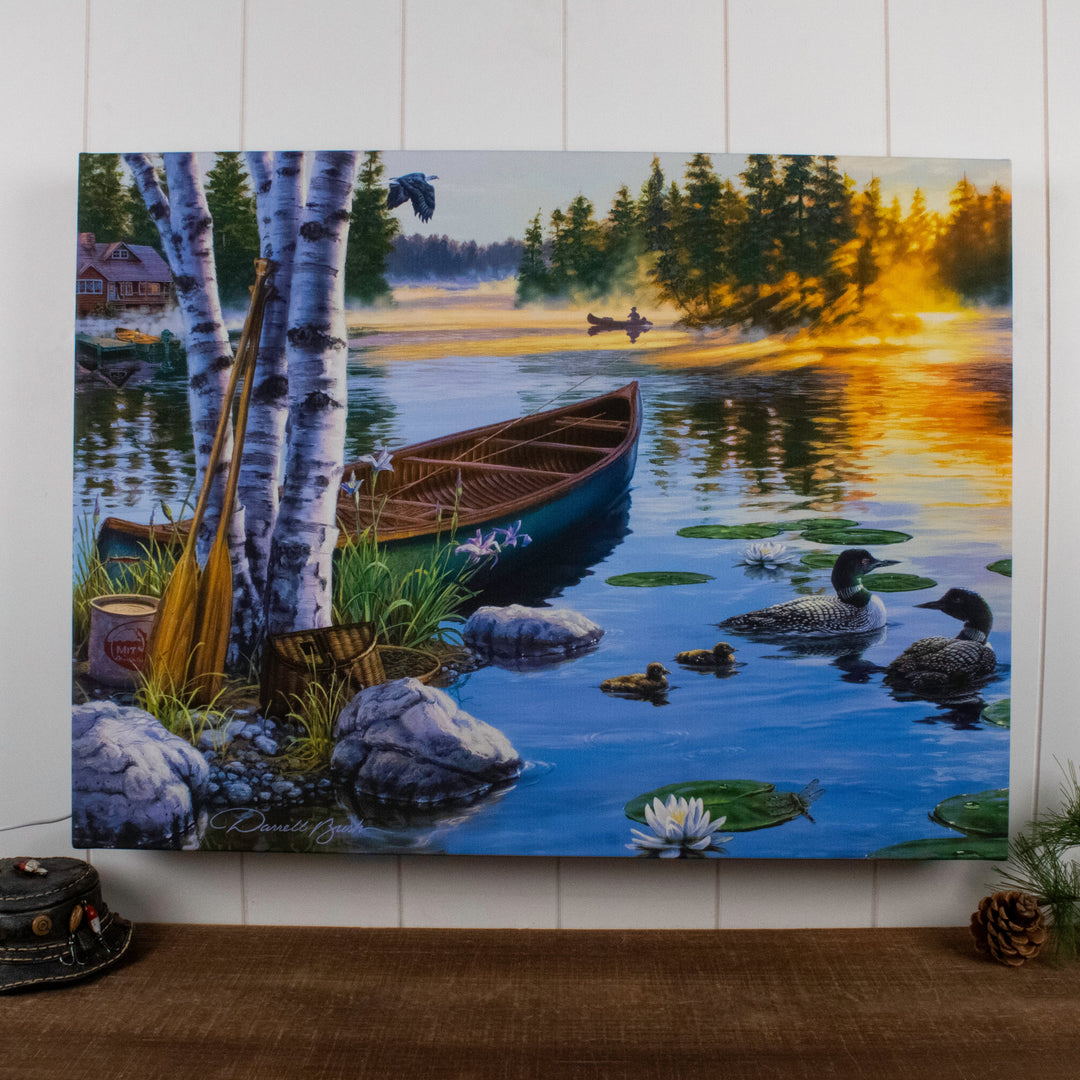 Morning on the Lake 18x24 Fully Illuminated LED Wall Art