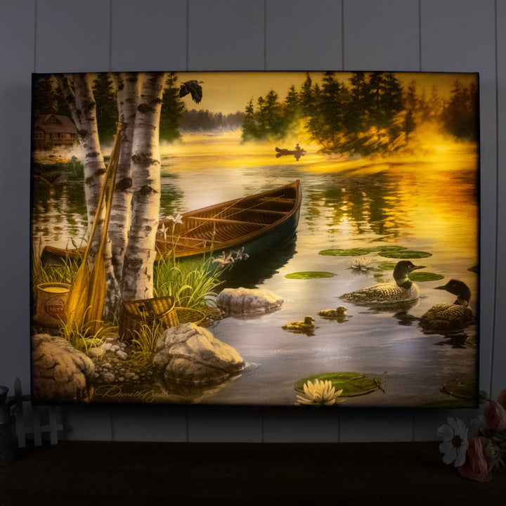 Morning on the Lake 18x24 Fully Illuminated LED Wall Art