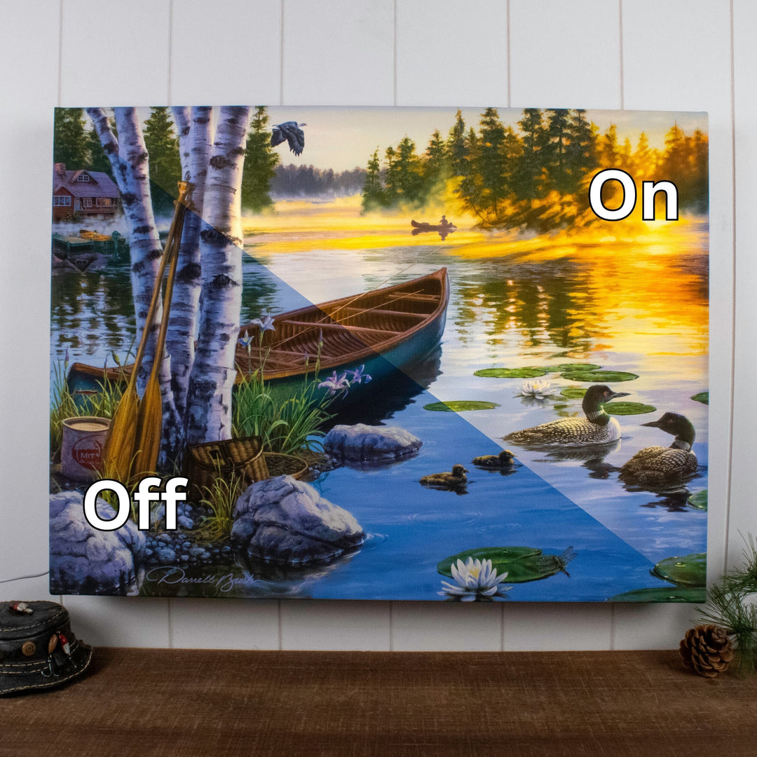 Morning on the Lake 18x24 Fully Illuminated LED Wall Art