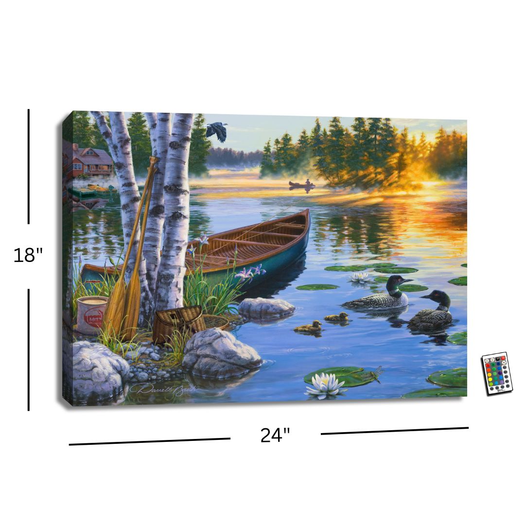 Morning on the Lake 18x24 Fully Illuminated LED Wall Art