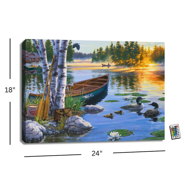 Morning on the Lake 18x24 Fully Illuminated LED Wall Art