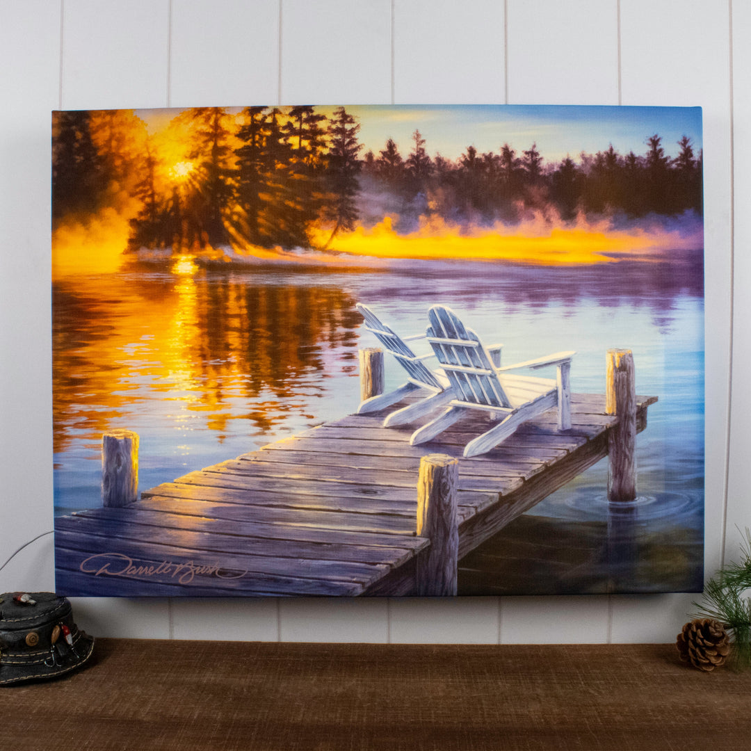 Magic Morning 18x24 Fully Illuminated LED Wall Art, handcrafted Christmas gift, Grande Place, Lancaster County PA