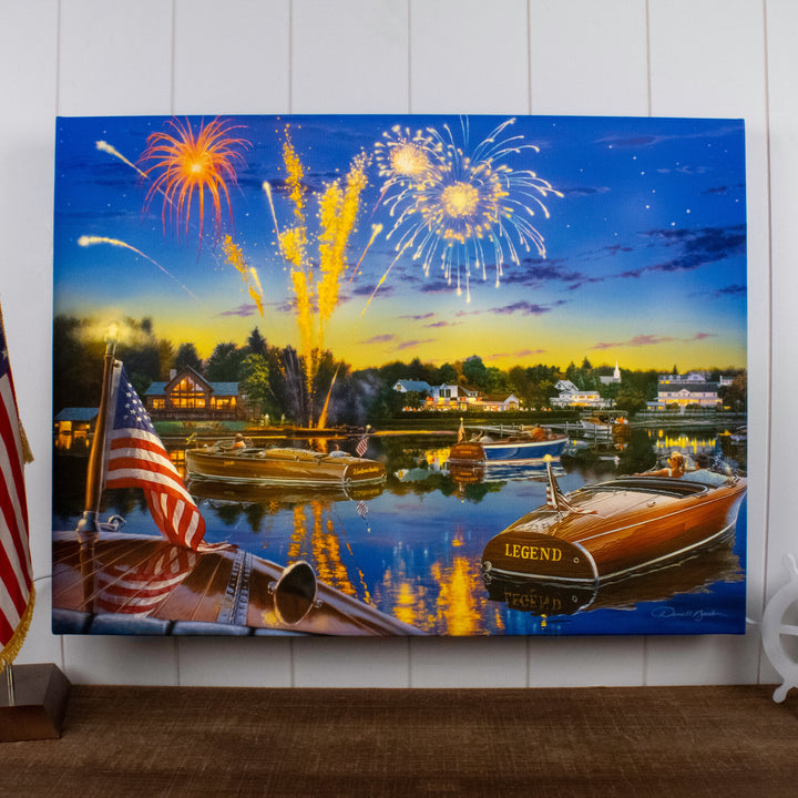Summer Holiday 18x24 Fully Illuminated LED Wall Art, handcrafted Christmas gift, Grande Place, Lancaster County PA