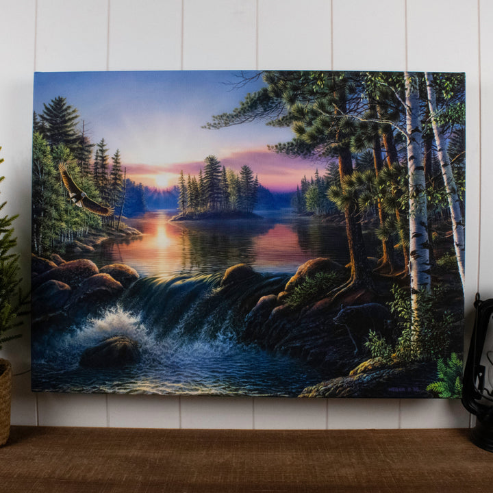 Boundary Waters 18x24 Fully Illuminated LED Wall Art