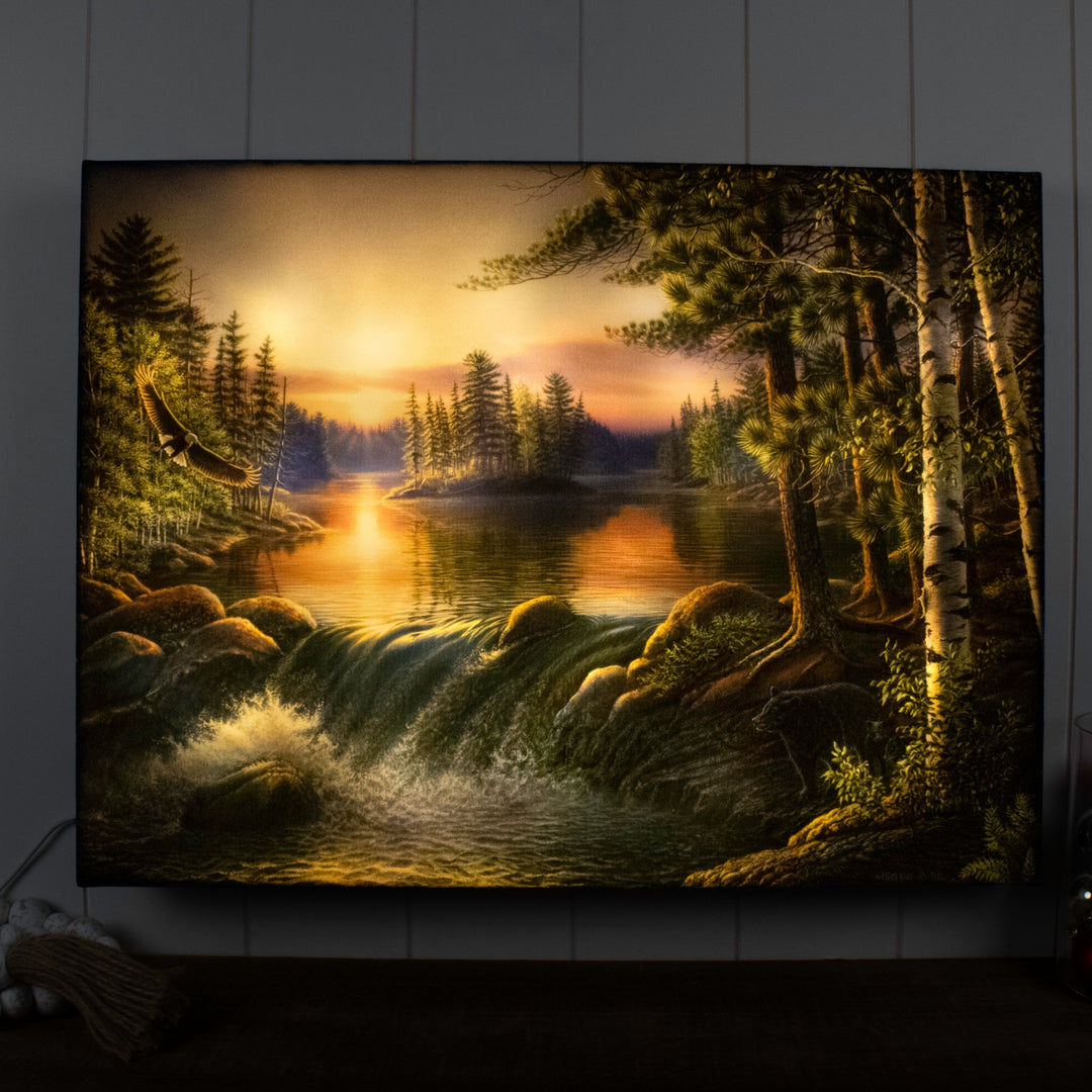 Boundary Waters 18x24 Fully Illuminated LED Wall Art