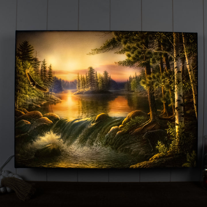 Boundary Waters 18x24 Fully Illuminated LED Wall Art