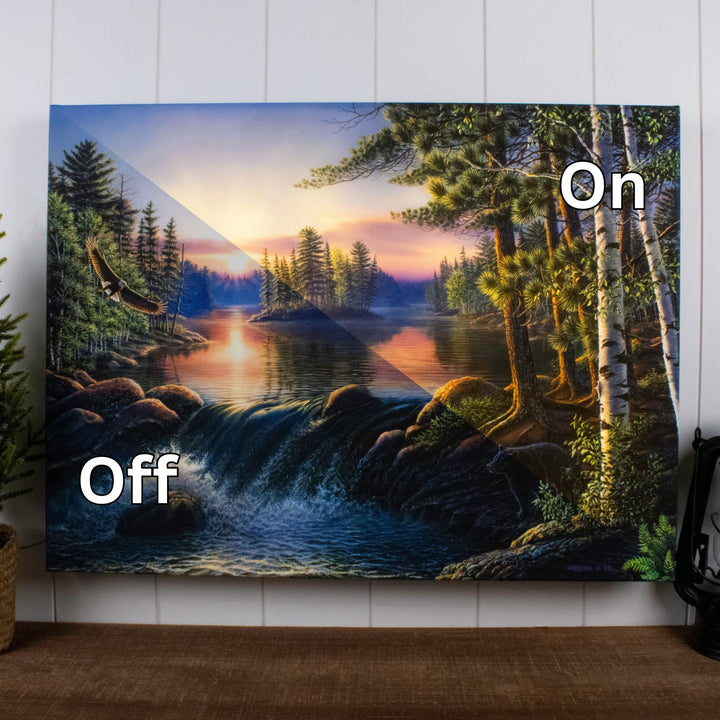 Boundary Waters 18x24 Fully Illuminated LED Wall Art