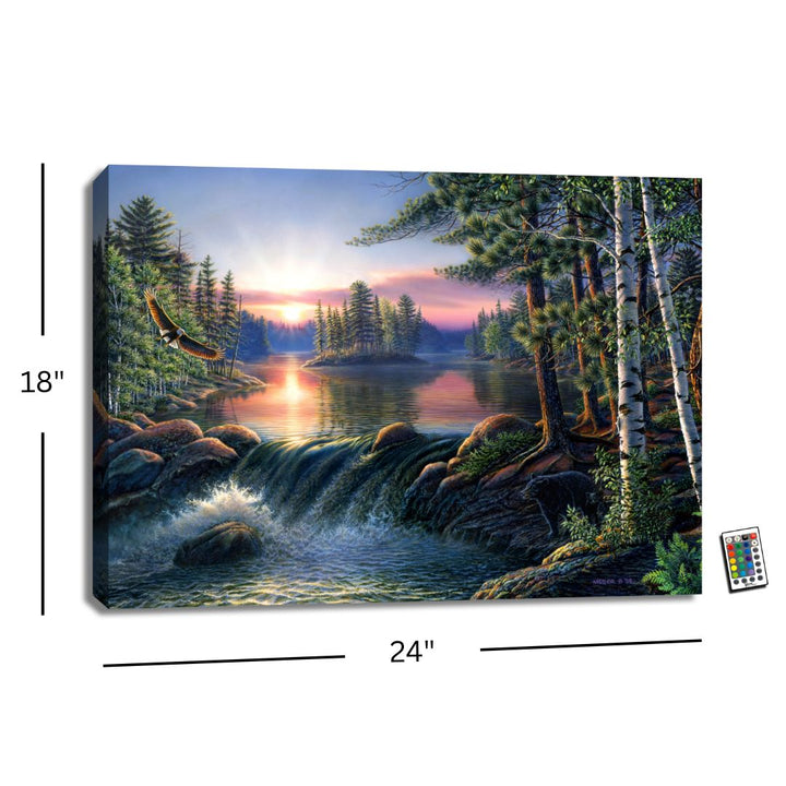 Boundary Waters 18x24 Fully Illuminated LED Wall Art